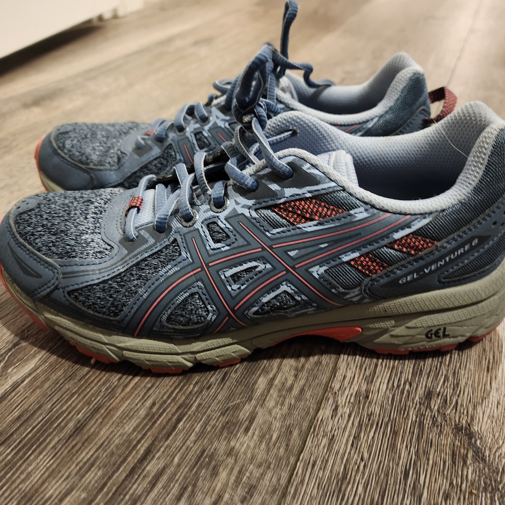 ASICS Womens Gel-Venture Running Shoes - Blue and Pink